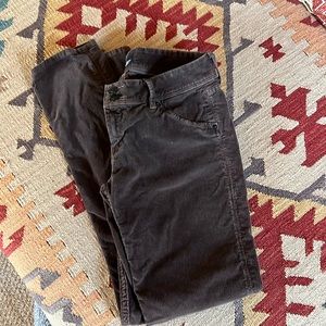 Brown straight leg low rise corduroy